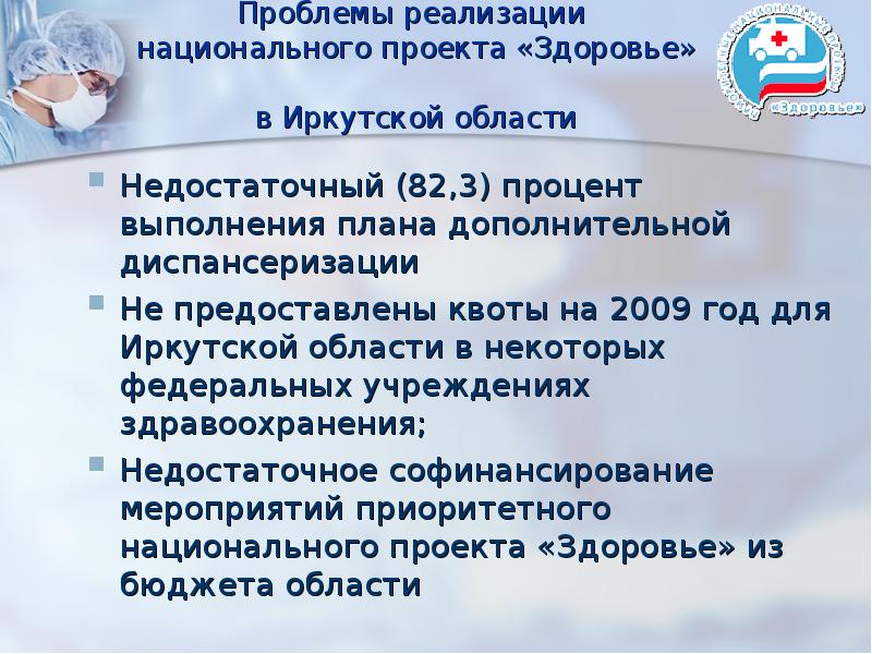 Год осуществления внедрения национального проекта здравоохранения тест с ответами