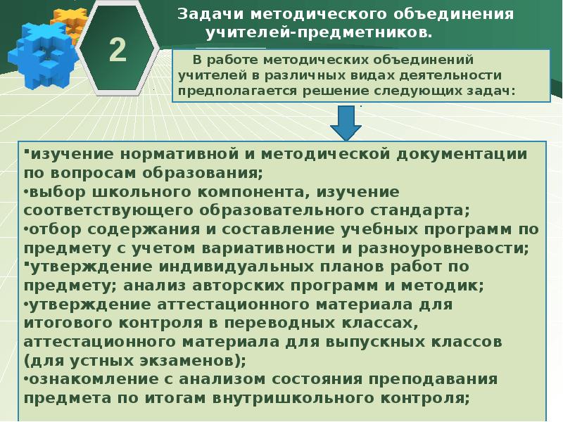 Задачи методической работы