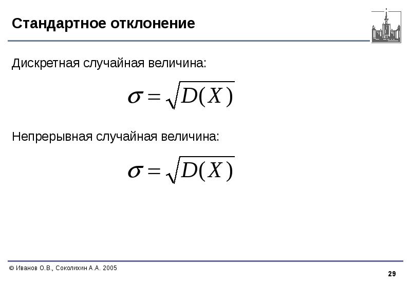 Отклонение случайной величины