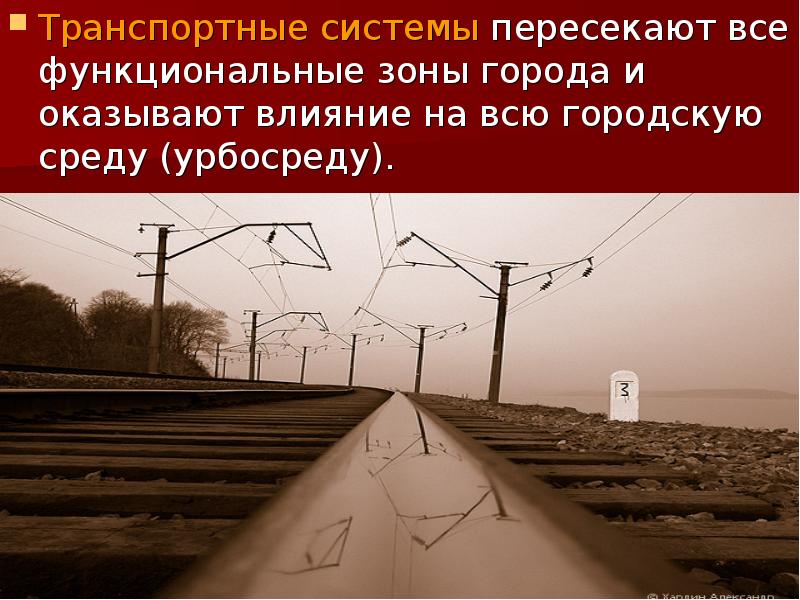 Транспортные системы пересекают все функциональные зоны города и оказывают влияние на