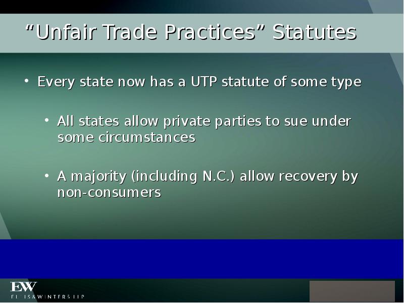 THE LAW OF UNFAIR TRADE PRACTICES презентация, доклад, проект