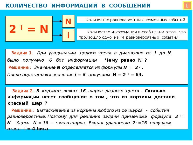 Информатика формула объема картинки