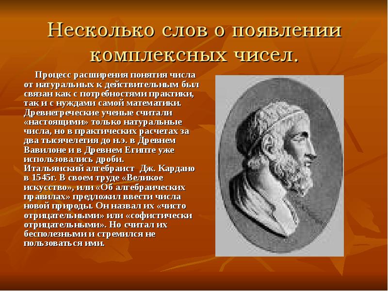 История комплексных чисел проект