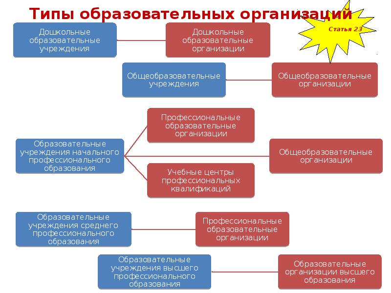 Выберите виды образования