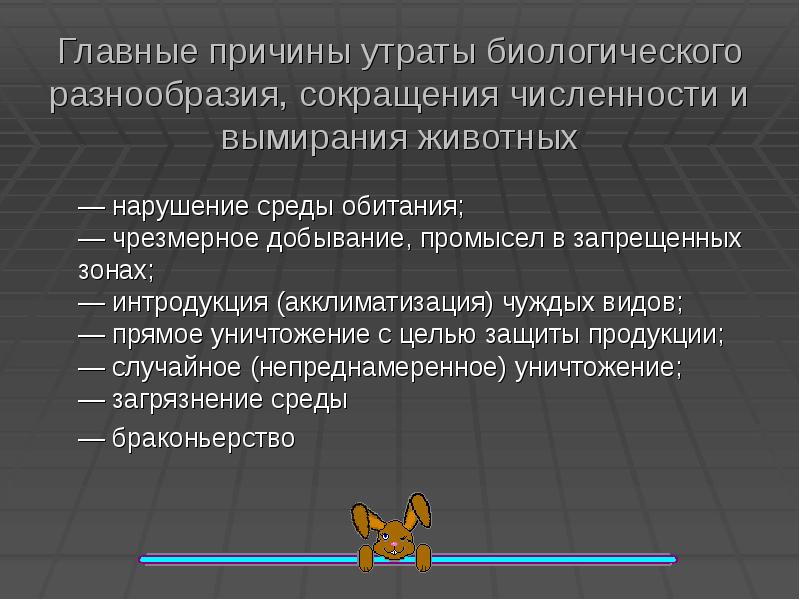 Причины утраты биологического разнообразия план конспект