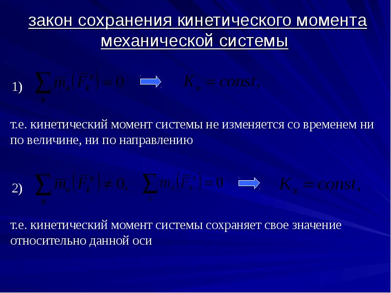 Закон кинетического момента