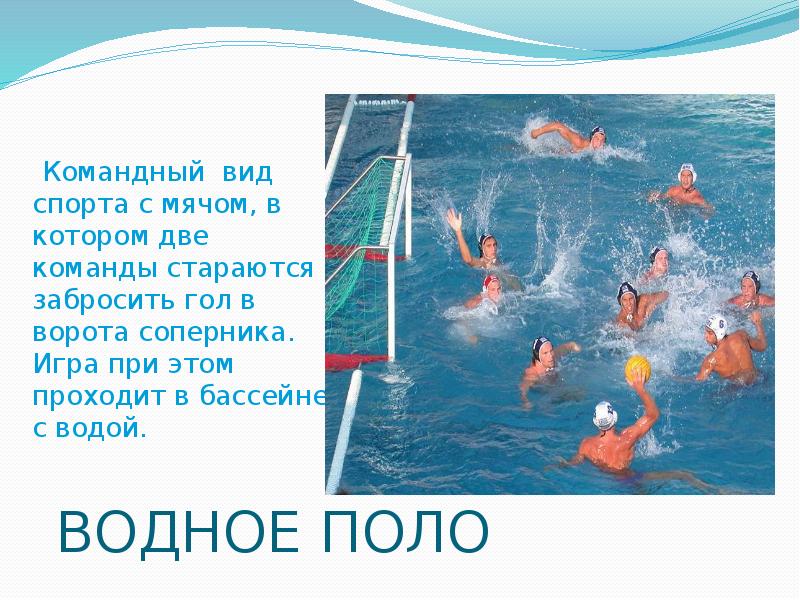 Проект водные виды спорта