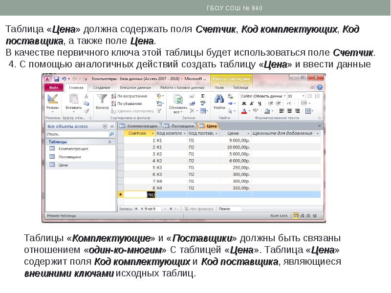 Многотабличные базы данных презентация