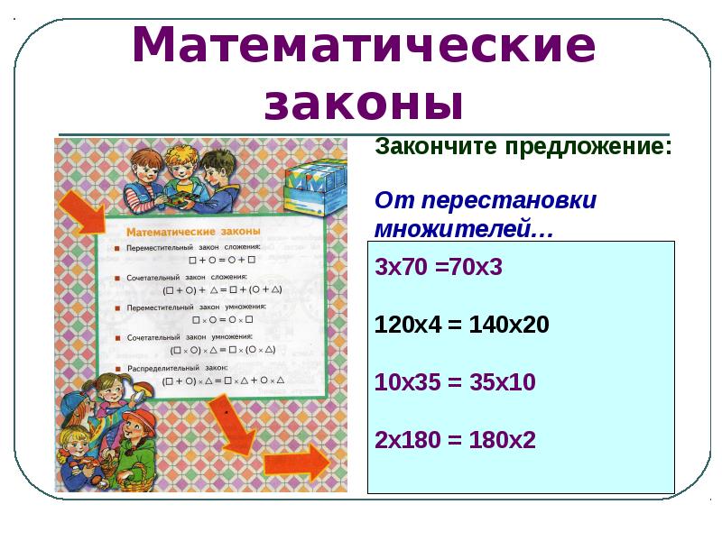 Математические законы. Основные математические законы. Примеры на законы математики. Математические законы 3 класс.