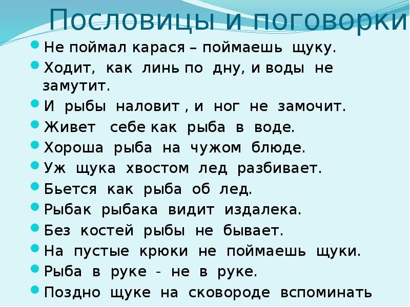 Пословица не пойман. Пословицы и поговорки о рыбе. Поговорки про рыбу. Пословицы про рыбу. Пословицы о рыбах и морских обитателях.