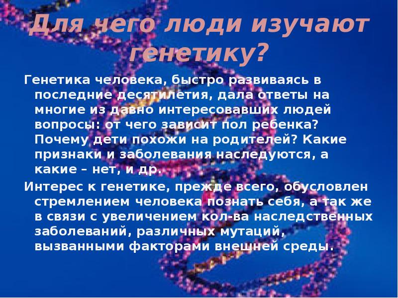 Презентация на тему генетика