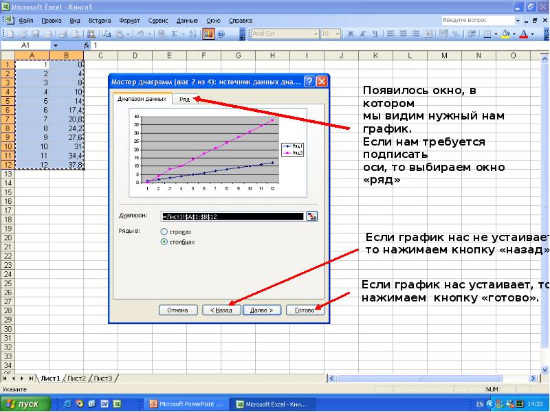 Построение диаграмм и графиков в excel презентация