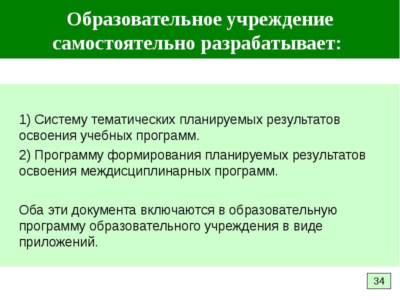 Образовательные учреждения самостоятельно разрабатывают