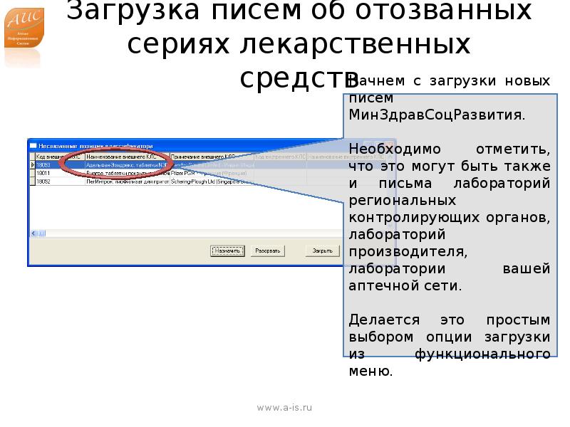 Аис адвокатура. Функциональная загрузка. Первое письмо по запуску проекта. Лекарство АИС 19. Как присвоить номер серии лекарственному средству.