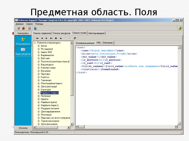 Описании пользователи. Предметная область газета.