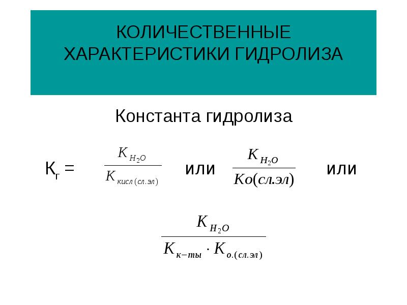 Константа гидролиза