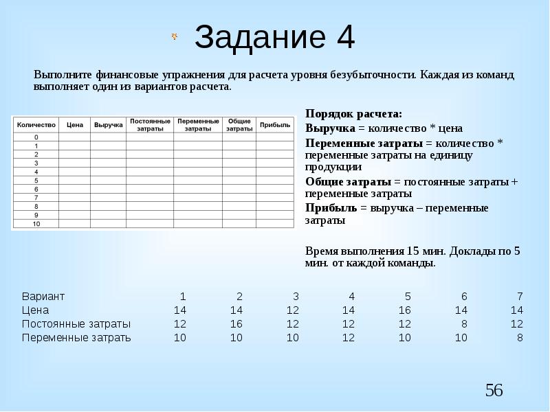 Калькулятор заданий