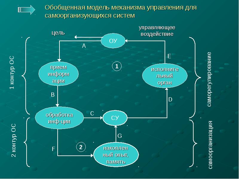 Системы управления механизмами. Модель механизма управления для самоорганизующихся систем.. Обобщенная модель системы управления. Обобщенная схема механизма управления. Самоорганизующаяся система менеджмента.