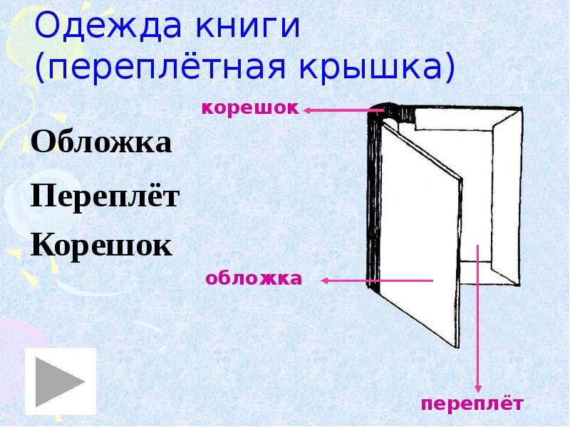 Из чего состоит книга схема