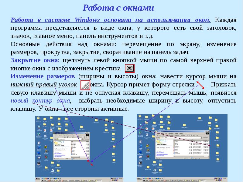 Каждая программа. Основы работы в среде Windows.. Работа в операционной системе Windows. Основы работы в операционной системе Windows. Работа с окнами Windows.