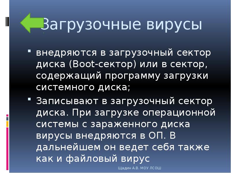 Презентация загрузочные вирусы