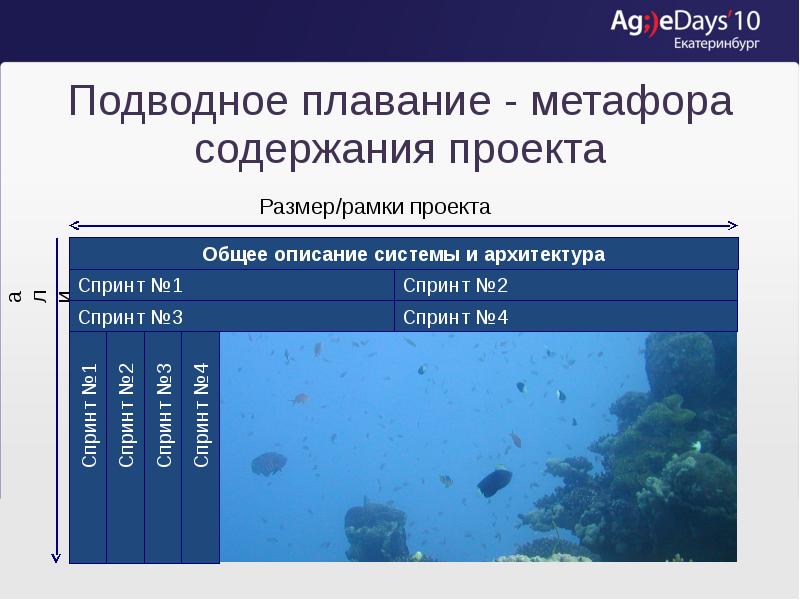 Подводное плавание - метафора содержания проекта Подводное плавание - метафора содержания проекта