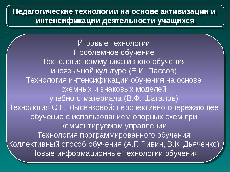 Технология коммуникативного обучения иноязычной культуре е и пассов презентация