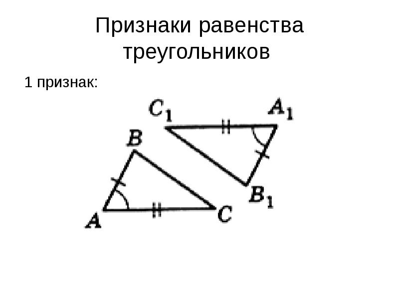 Сформулируйте первый признак равенства. Первый признак равенства треугольников. Признаки равенства треугольников. Признаки равенства треугольников 1 признак. Первый признак равенства треугольников рисунок.