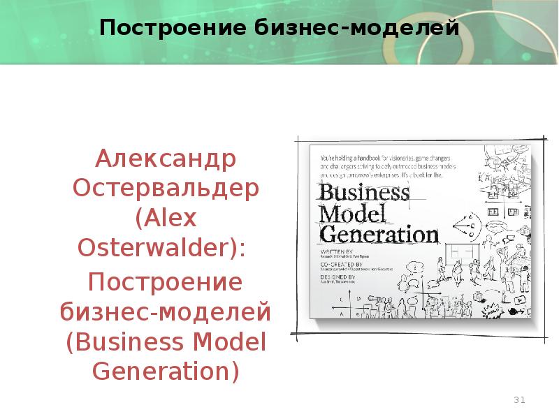 Построение бизнес-моделей Александр Остервальдер (Alex Osterwalder): Построение бизнес-моделей (Business Model