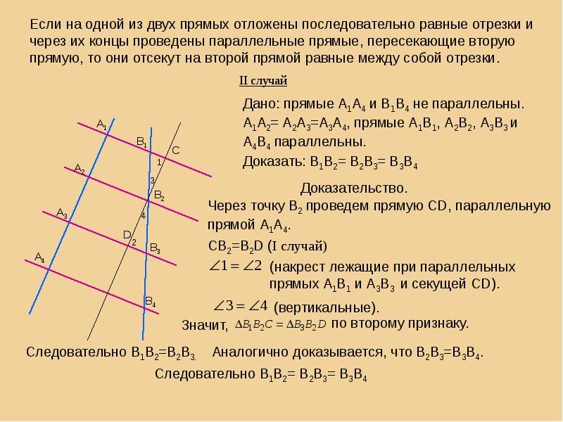 Теорема фалеса чертеж