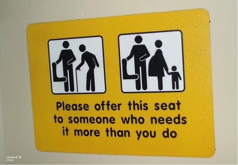 Offers please. Give up a Seat. Give up your Seat. To give up. Give your Seat to someone.