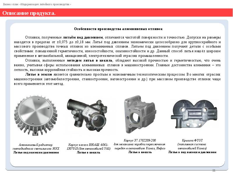 Описание производителей. Допуск на литье под давлением. Бизнес план модернизации производства. Модернизация производства презентация. Литейное производство бизнес план.