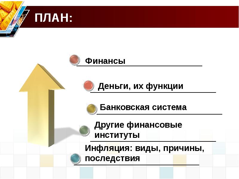 Финансы в экономике план