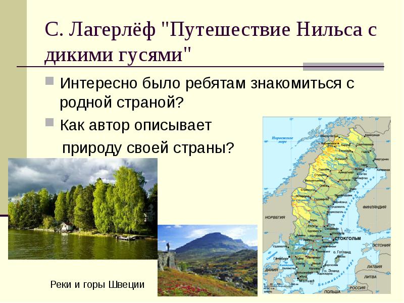 Карта путешествия нильса с дикими гусями