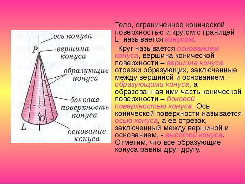 Презентация на тему конус