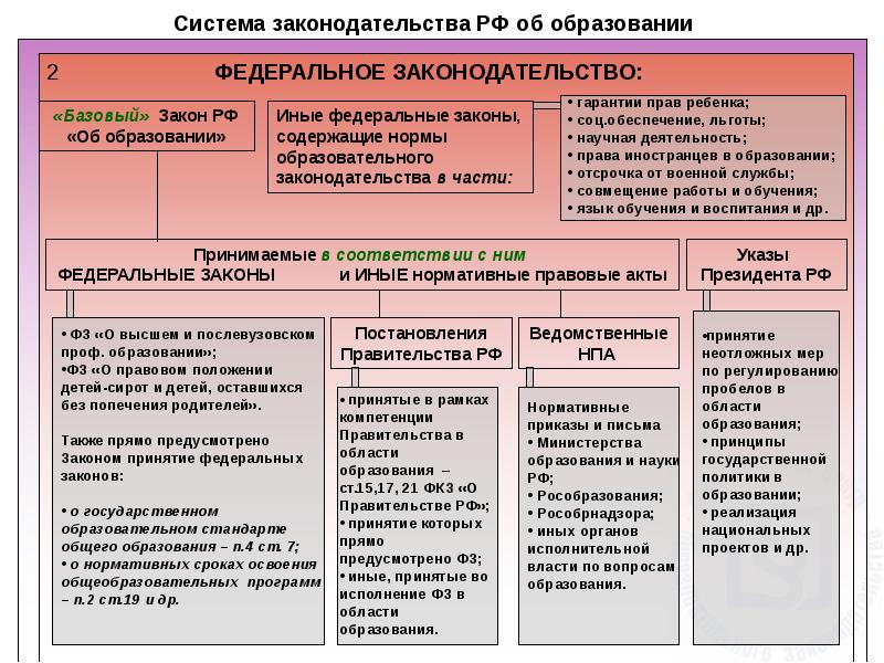 Образовательное право схема