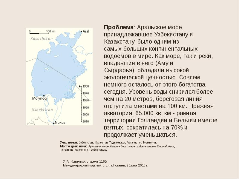 Проблемы аральского моря презентация