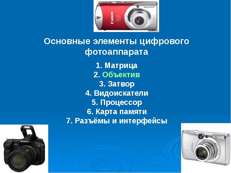 Схема цифрового фотоаппарата