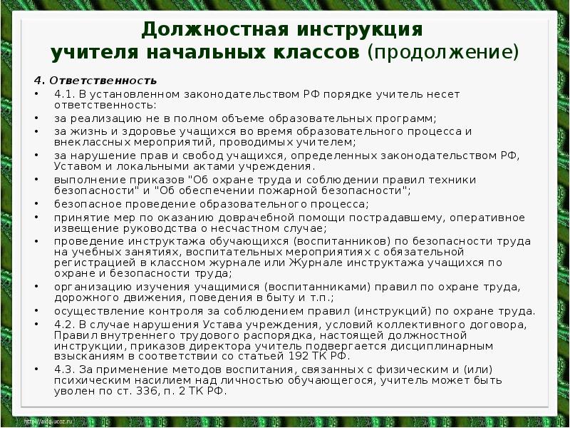 Инструкция педагог. Должностная инструкция учителя начальных классов. Должностная инструкция педагога. Функциональные обязанности учителя начальных классов. Обязанности учителя начальной школы.