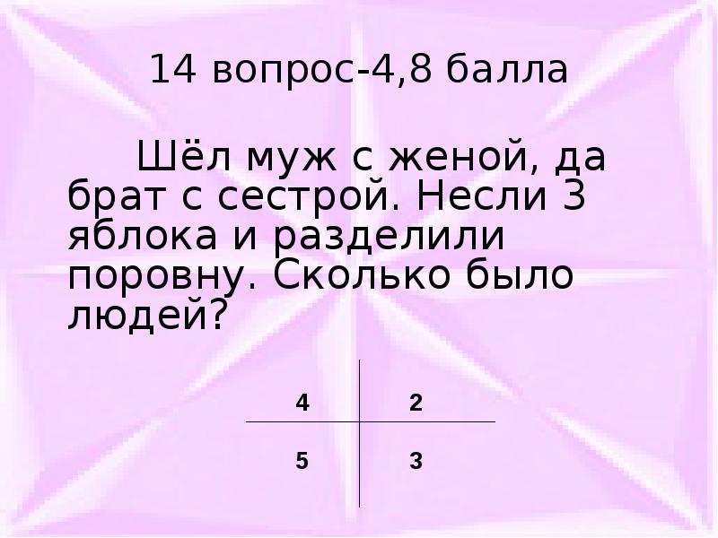 Баллов иди баллов. Загадки шли муж с женой. Шли муж с женой брат с сестрой. Загадки шли муж с женой брат с сестрой. Загадка шли муж с женой брат.