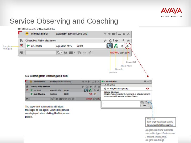 Service Observing and Coaching Service Observing and Coaching