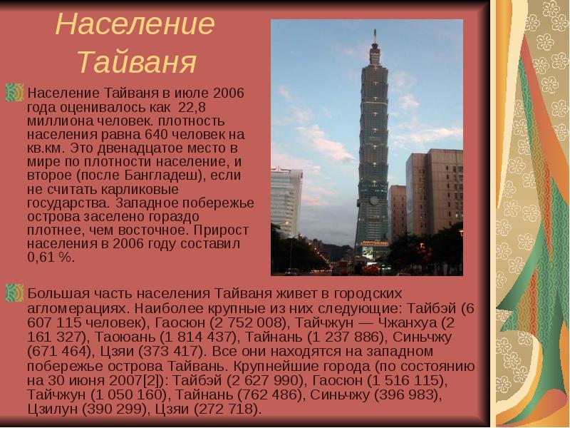 История тайваня презентация