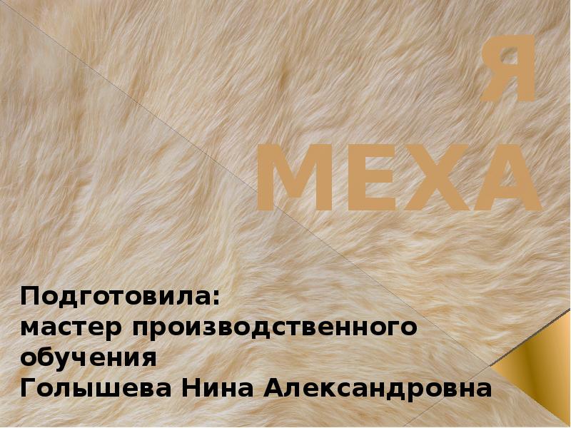 Искусственный мех презентация