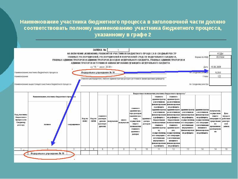 Реестр бюджетных процессов. Код участника бюджетного процесса. Наименование участника. Наименование бюджетного процесса. Реестр участников бюджетного процесса.