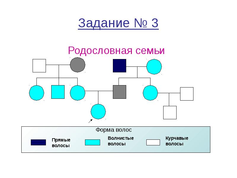 В медицинской генетике широко используется генеалогический метод используя предложенную схему