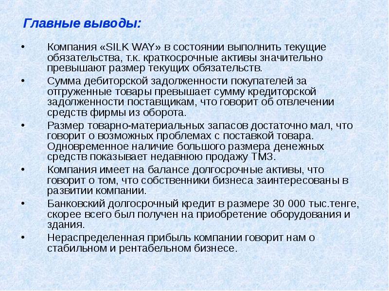 Выполненное состояние. Вывод по активам предприятия. Финансовые Активы заключение. Вывод по активам. Вывод по активам санатория.