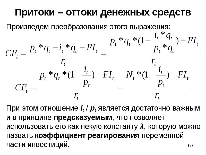 Отток денежных средств за период