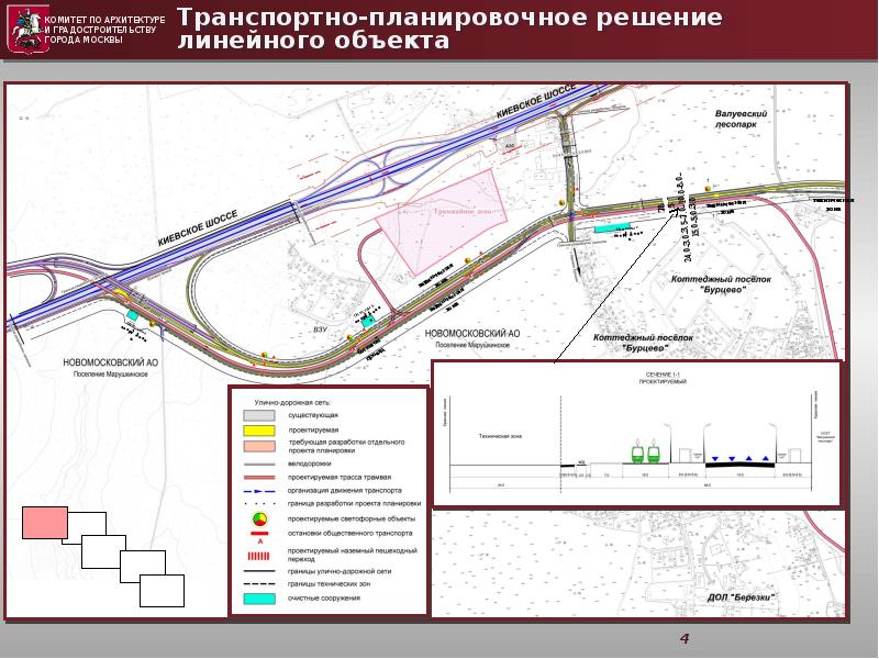 Схема конструктивных и планировочных решений линейного объекта