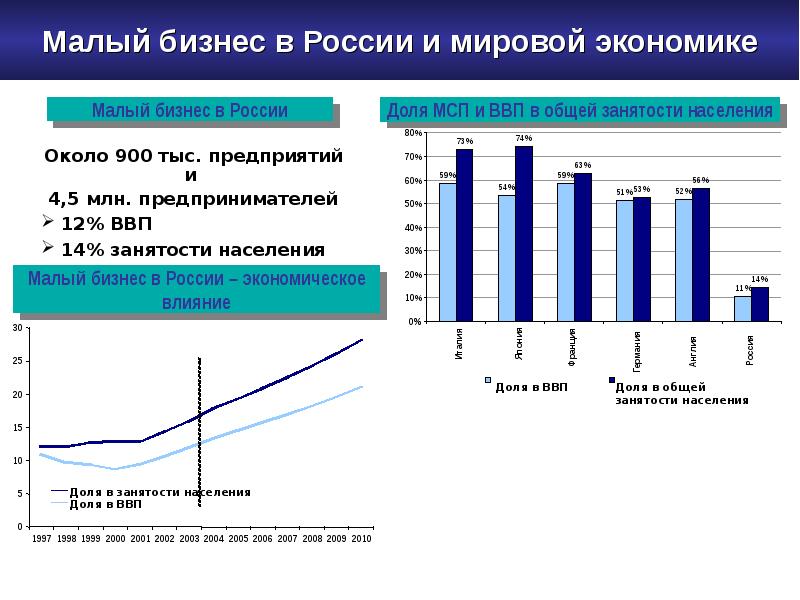 Роль малого бизнеса в экономике рф проект