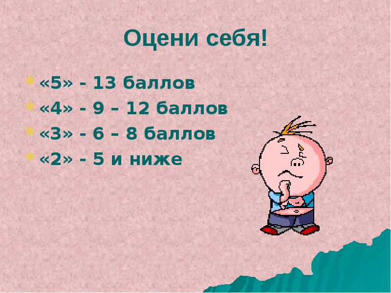 12 оцените. Оцени себя от 1 до 10. Оцени себя по баллам. Какая? Оцени себя?.